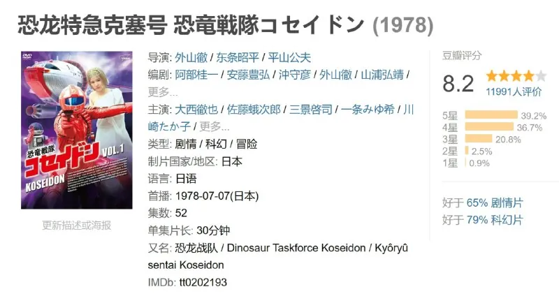 恐龙特急克塞号恐竜戦隊コセイドン（1978）